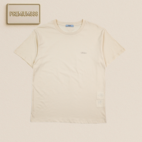 Prada Pra Da Distressed Worn Logo Print Short Sleeves