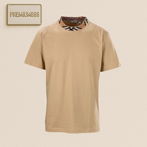 Burberry Bbr Short Sleeve T-Shirt With Plaid Neck