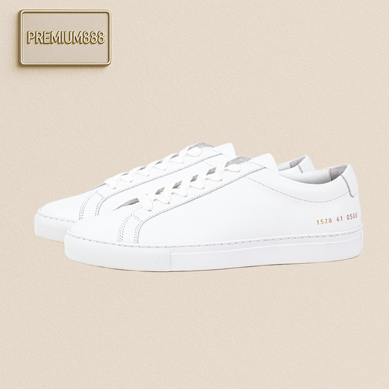 Com Mon Proj Ects Flat Toe White Shoes