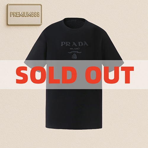 Prada Solid Color Embossed Round Neck Short Sleeve T-Shirt Item