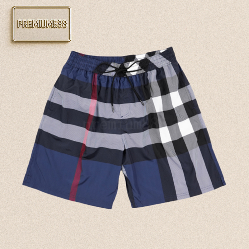 BB R Plaid Shorts Navy Blue