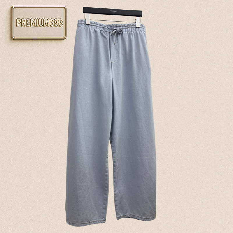 Loew Anagram Exquisite Embroidery Denim Trousers Made Of Twill Fabric