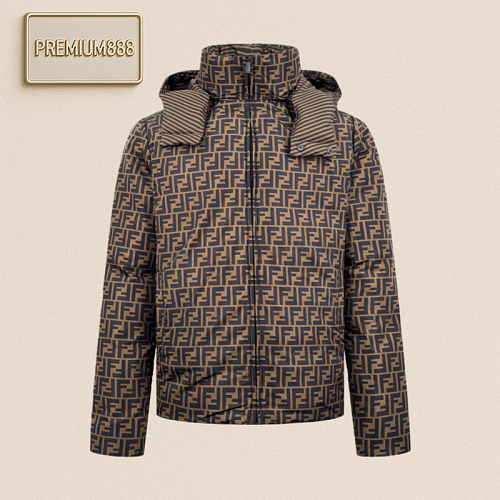 Fendi Wore A Hooded Down Jacket On Both Sides