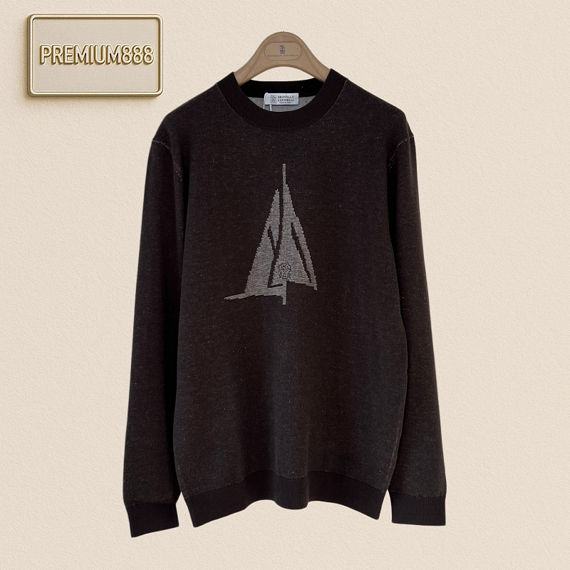 BC Brunello Yarn Dye Round Neck Knitted Long Sleeve