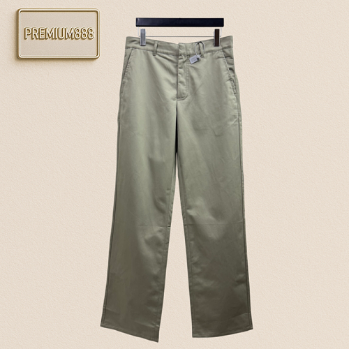 1v Louis Leather Embroidered Cotton Crepe Casual Pants
