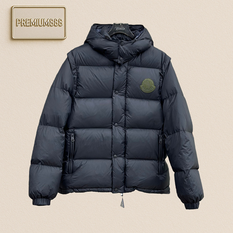 Moncler Two-in-one Hooded Down Jacket With Detachable Sleeves