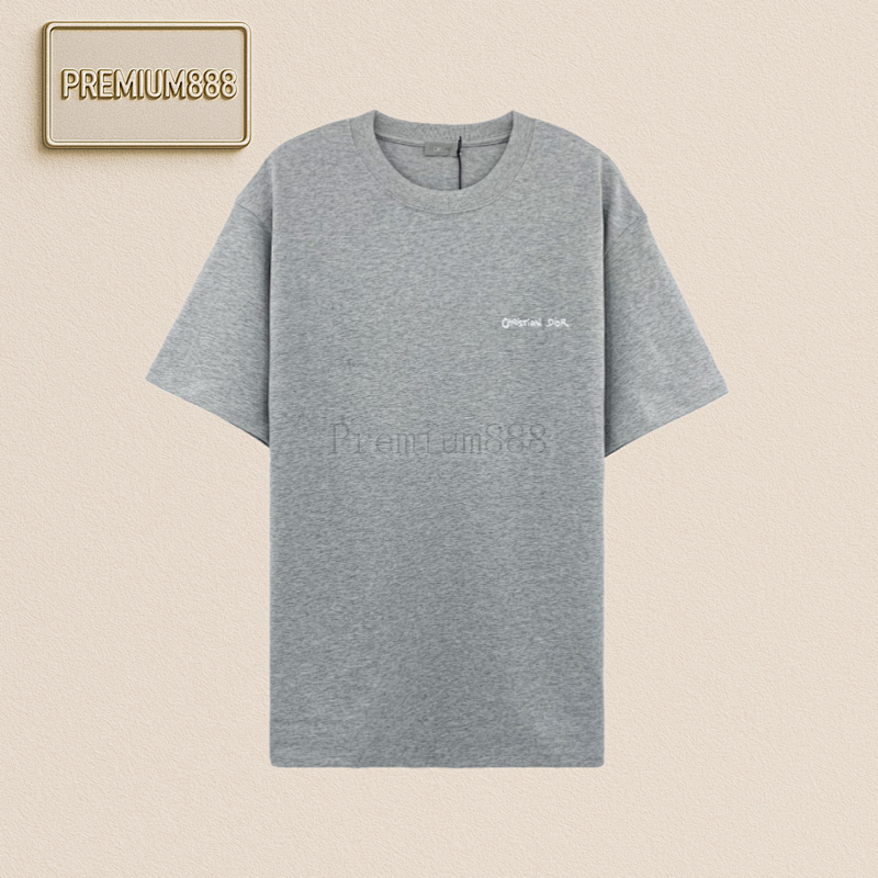CH Ristian Dior Colored Thread Three-dimensional Letter T-shirt