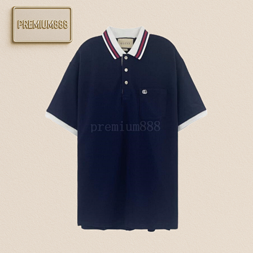 GU Cci Embroidered Letters Polo Shirt