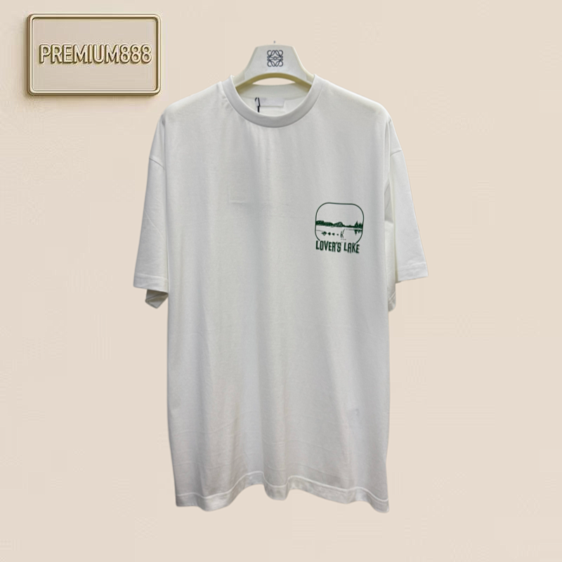 Prada Lakefront Print Roundneck Short-Sleeve T-Shirt
