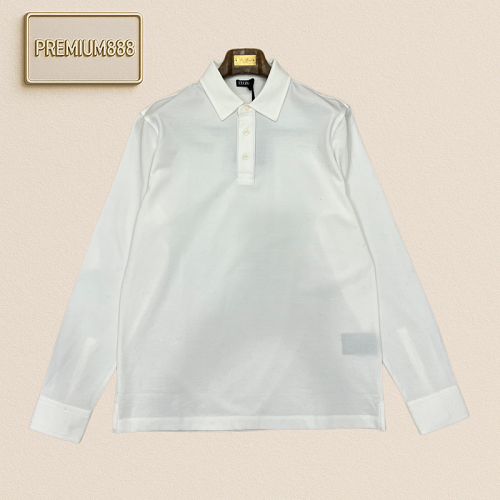 Zegna Jenia Button-down Casual Long-Sleeve Polo Shirt