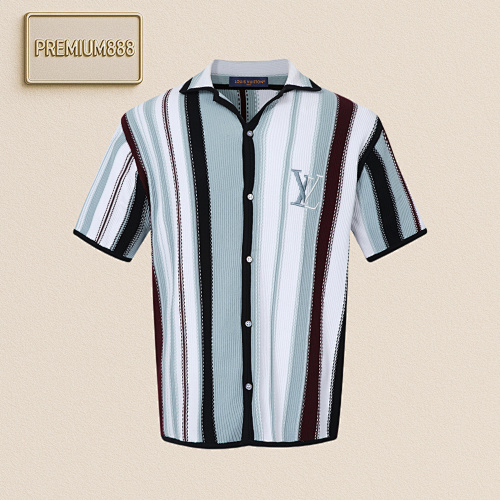 Louis VUITTON25SS Striped Crochet Shirt With Short Sleeves Item