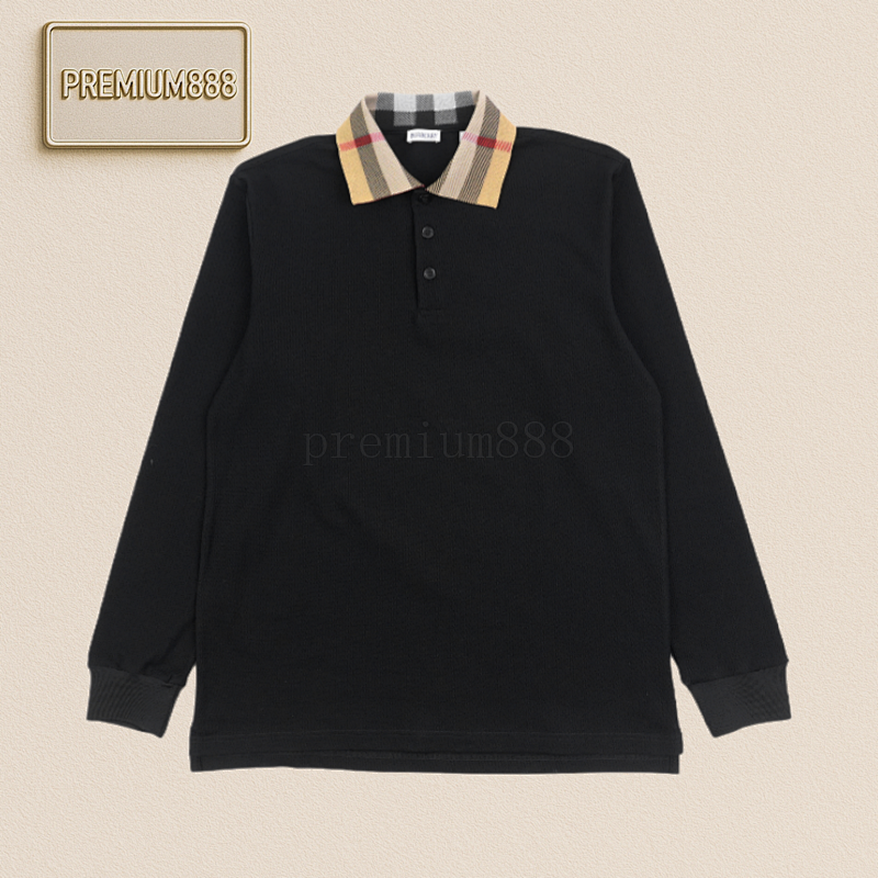 Burberry Black Long-sleeved Polo Shirt