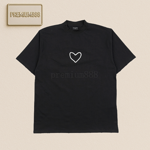 Ba Lenciaga Heart Short Sleeves