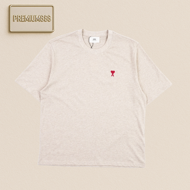 Ami Small Heart Logo Embroidered Short Sleeves