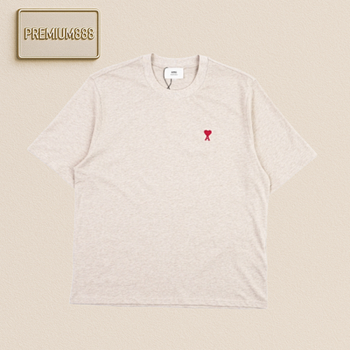 Ami Small Heart Logo Embroidered Short Sleeves