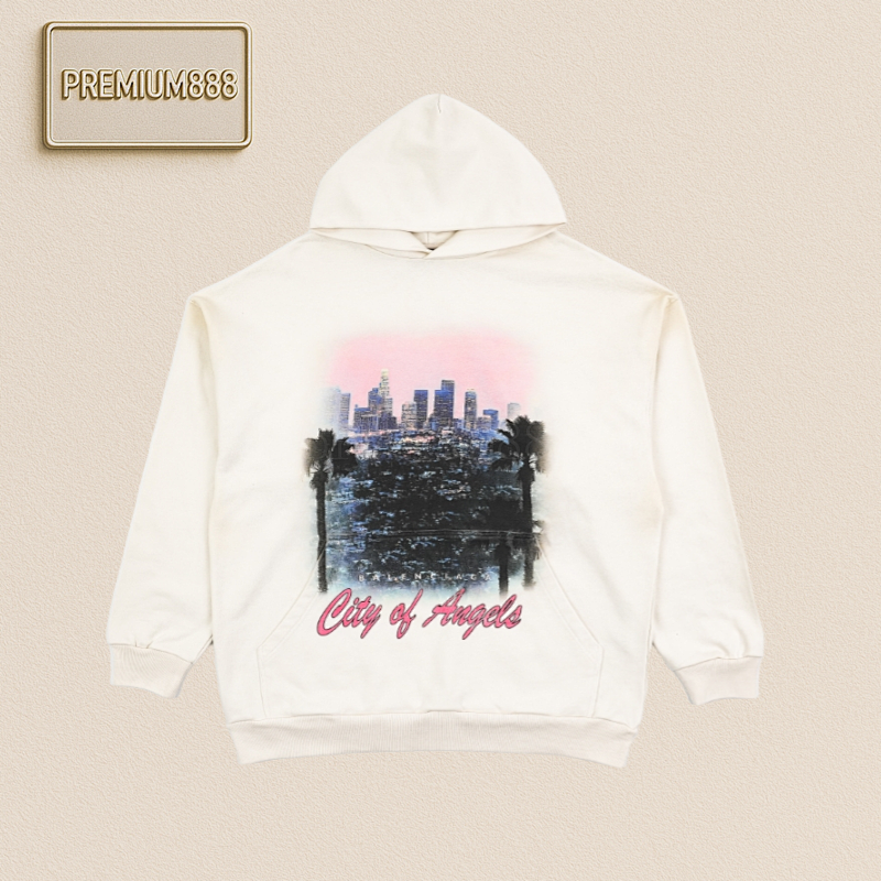 Balenciaga Blcg 25Fw Los Angeles Night View Print Hooded Sweatshirt