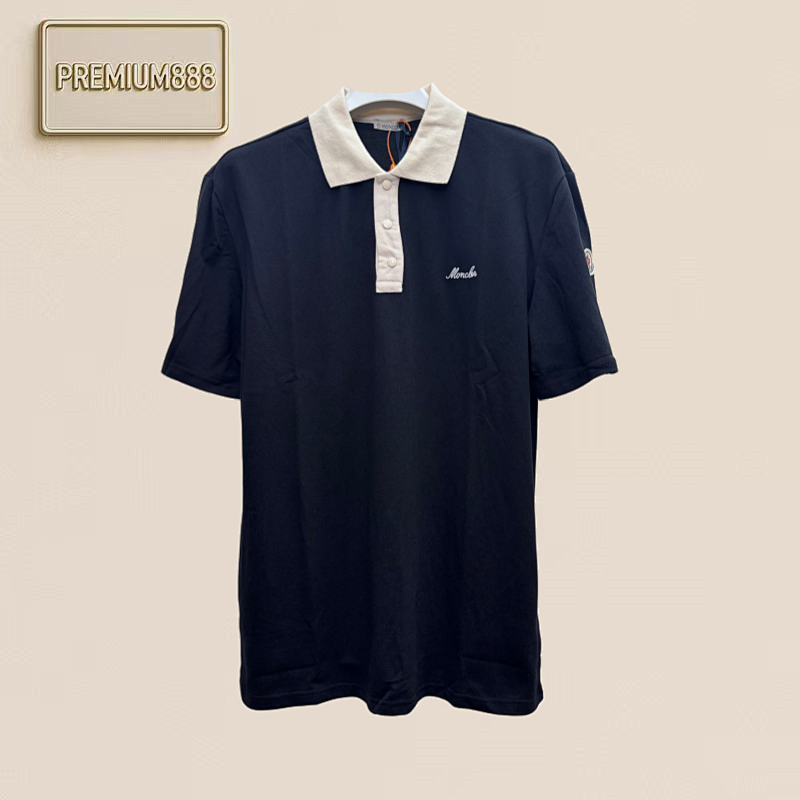 Monc Monmouth Embroidered Letter Polo Shirt Short Sleeve