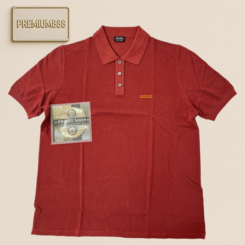 Zeg A Spring Summer New Collection - Road Sign Knitted Polo Shirt. Sizes 48-56. Khaki Colo