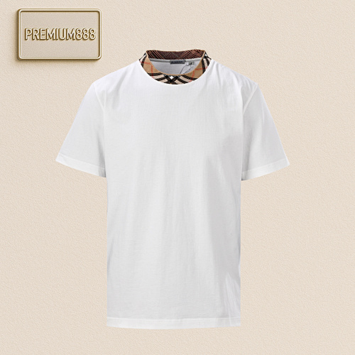 Burberry Bbr Short Sleeve T-Shirt With Plaid Neck