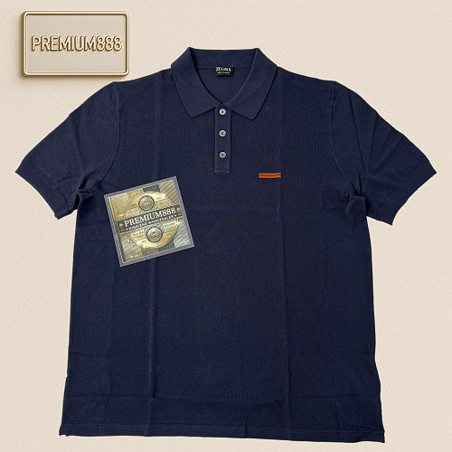 Zeg A Spring Summer New Collection - Road Sign Knitted Polo Shirt. Sizes 48-56. Khaki Colo