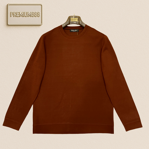 Loro Piana Basic Round-neck Luxury Knitted Long-sleeved Shirt