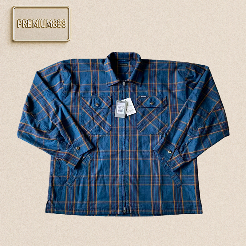 Cotton Checkered Jacquard Fabric Double-layer Checkered Surface Straight Hem Access Contro