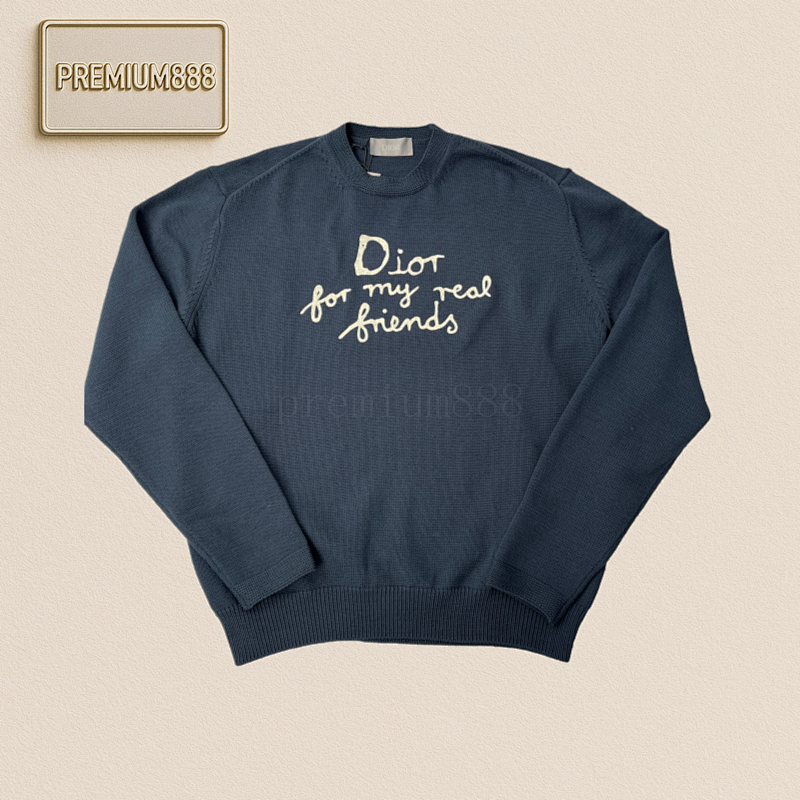 Cd-embroidered Round-neck Sweater
