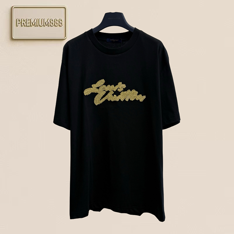 1v Louis 25ss Rafi Grass Lettered Round-neck Short-Sleeve T-shirt