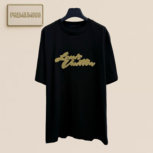1v Louis 25ss Rafi Grass Lettered Round-neck Short-Sleeve T-shirt
