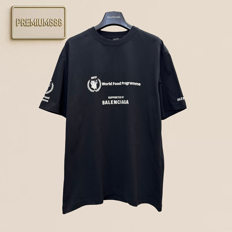 Bal Paris World Food Wfp Limited Edition Letter Foam Short-Sleeved T-Shirt