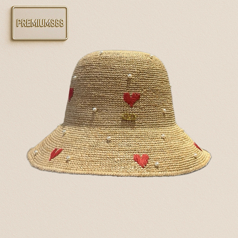Valentino's New Raffia Hat Hand-crocheted High-end Customization Head Circumference 57cm