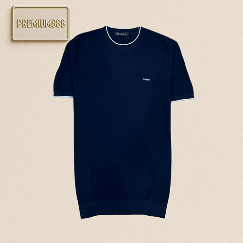 Kiton Qidun Color-Matched Edge Patch Knit T-shirt