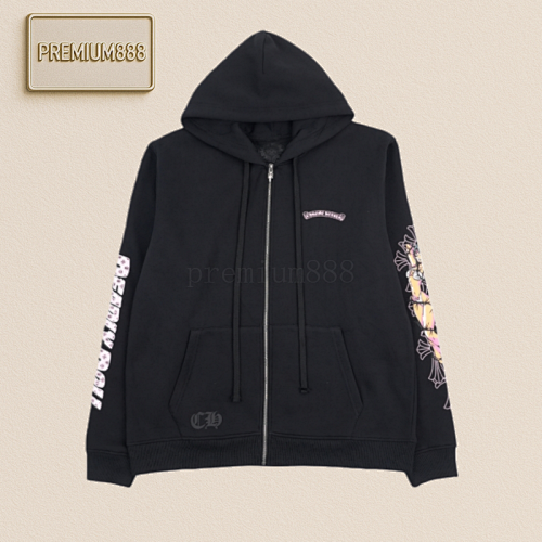 Chrome Hearts X Deadly Doll Dark Sweetheart Full Print Zipper Hoodie