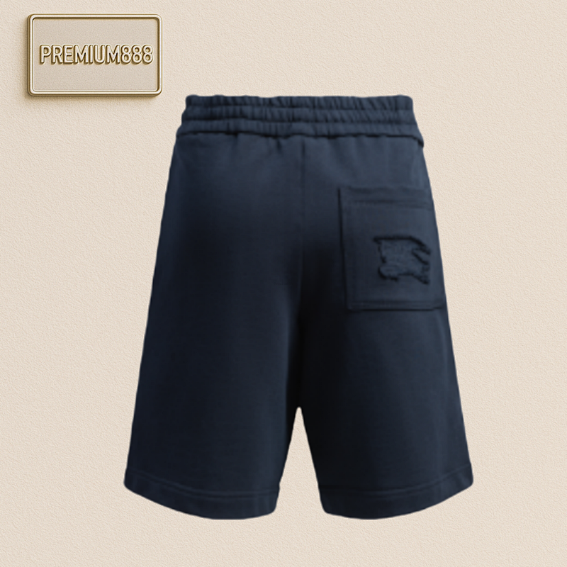 BU Rberry Cotton Warhorse Applique Shorts Navy