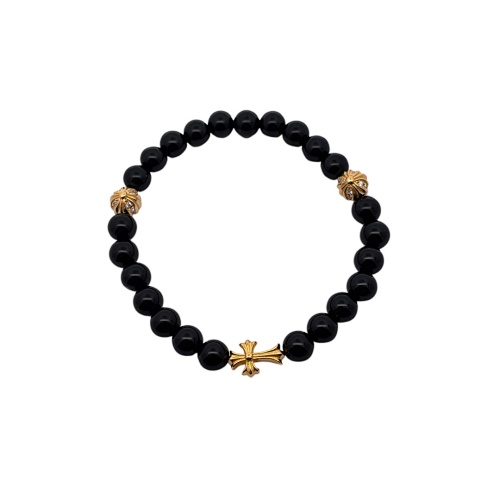 Chrome Hearts CH Rome Hearts Cross Black Onyx BraceletItem ID
