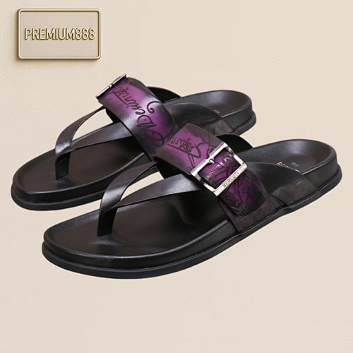 Arrival Spring-Autumn Series Italian-made Egio Sole Egio Written Leather Sandals. The Uppe