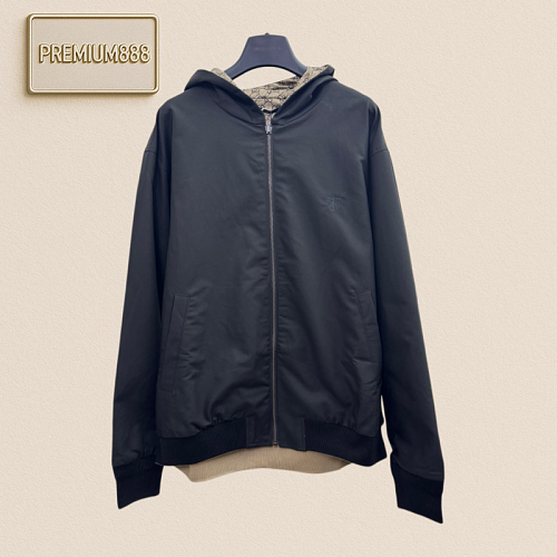Gucci Double-Sided Cotton Canvas Embroidered Logo Jacket Coat