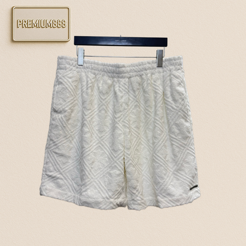 Chrome Hearts CH Crocin Blanc Cannes Limited-edition Cruciform Towel Fabric Casual Shorts