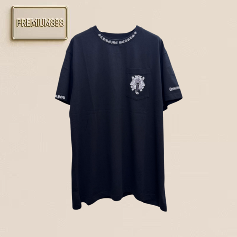 Chrome Hearts CH Crocin Vintage Crossed-Straps Vine-Entwined Sword Short-Sleeved T-Shirt