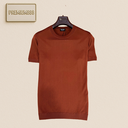 Zegna Classic Round-neck Solid-color Short-sleeved T-shirt