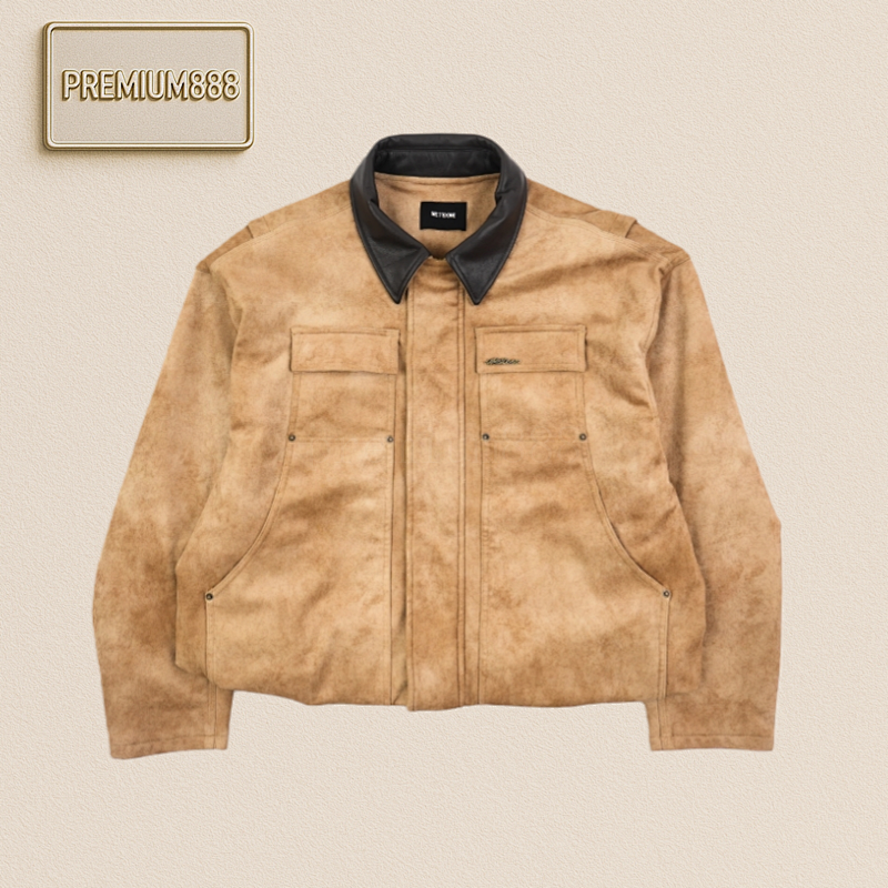 Well-done Faux Suede Cotton Jacket With Flannel Lining