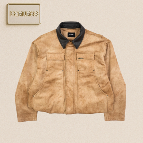 Well-done Faux Suede Cotton Jacket With Flannel Lining