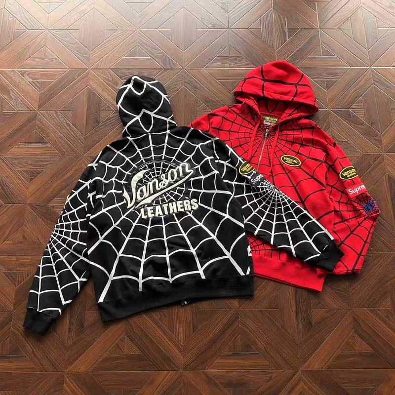 Supreme X Vanson Leathers X Spider-Man Hoodie