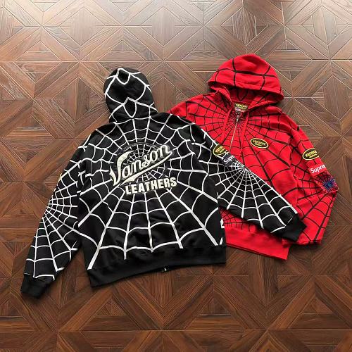 Supreme X Vanson Leathers X Spider-Man Hoodie