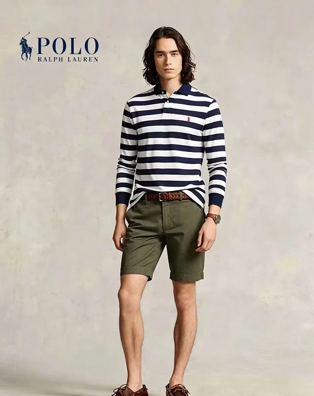 21.8 Stripe Long Sleeve Polo RL Y