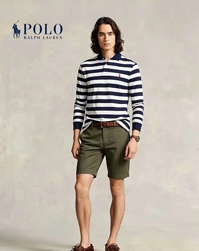21.8 Stripe Long Sleeve Polo RL Y