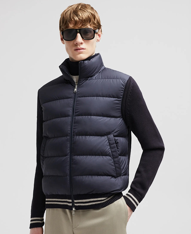 PRO059 Striped Cuff Cotton Cardigan
