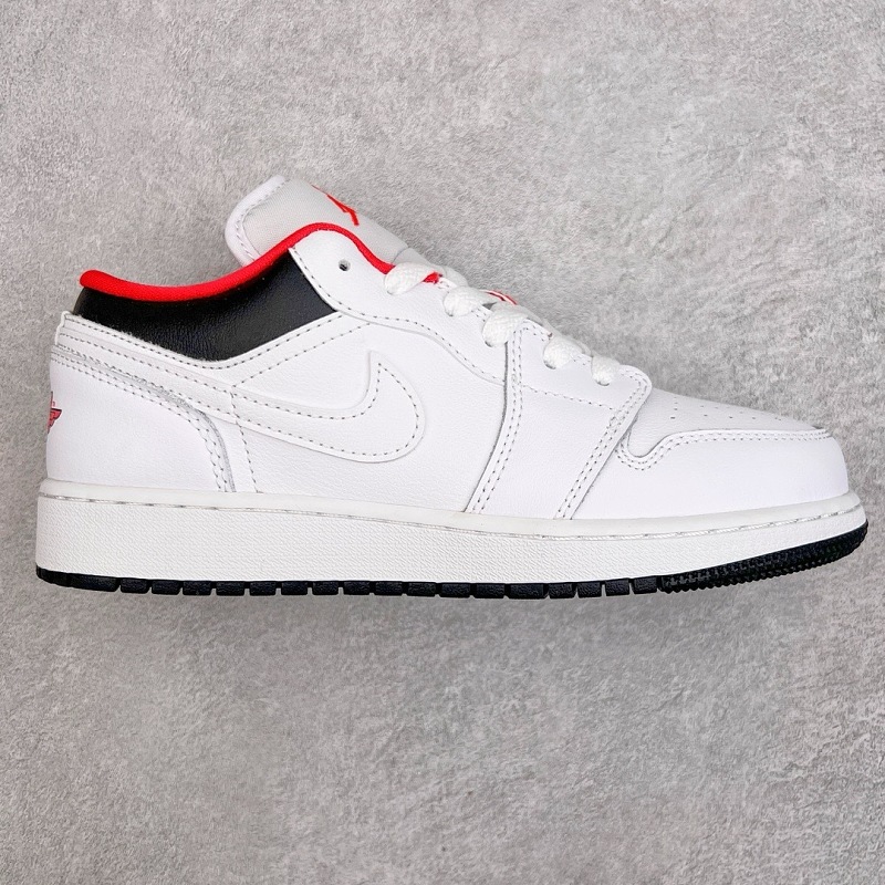 Jordan AJ1 Low Cut White Black And Red