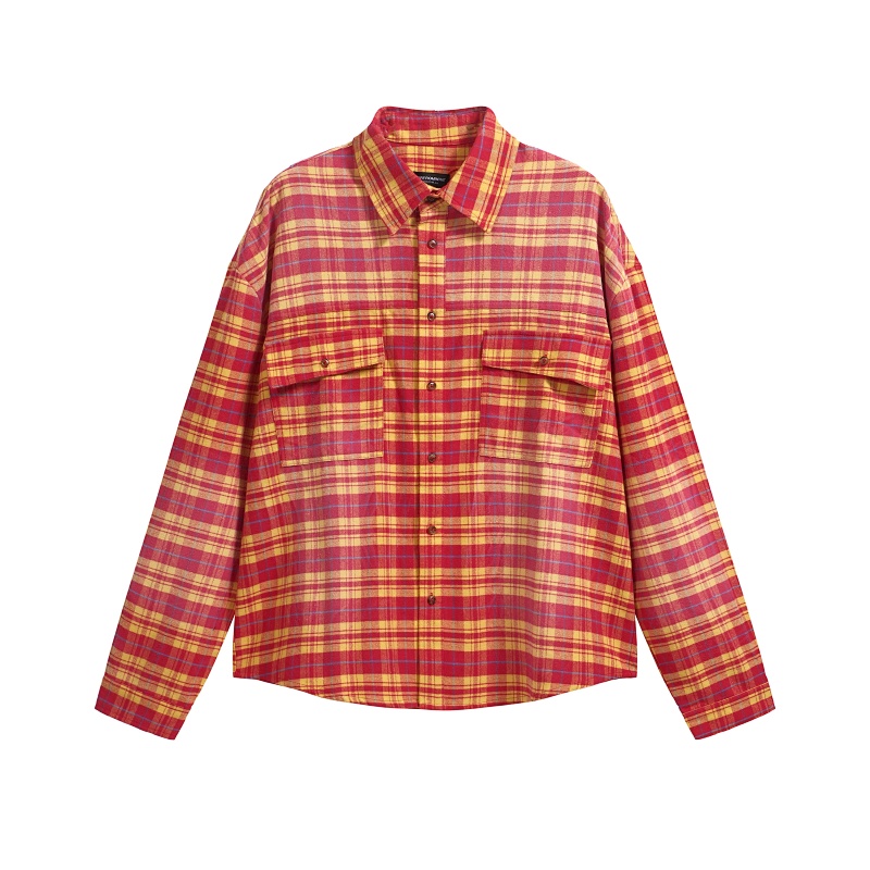Far Farfromwhat Washed Flannel Shirts S-L 3270