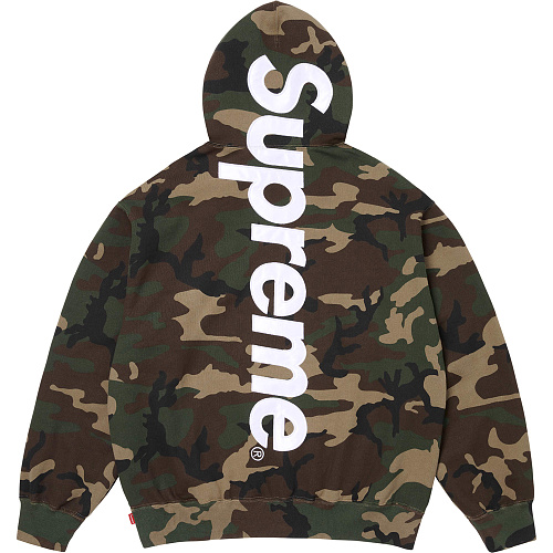 Satin Appliqué Hooded Sweatshirt S M L XL